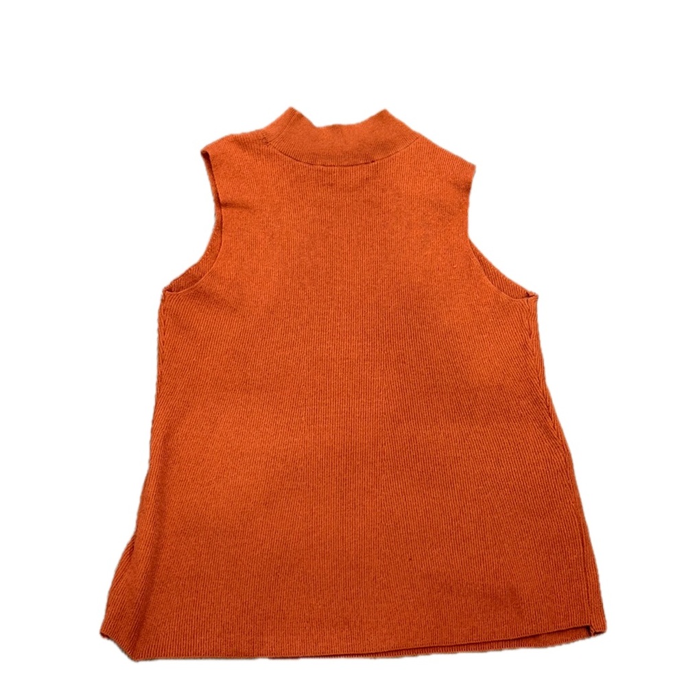 LOFT Sleeveless Mock Neck Knit Top/Sweater in Rust Orange! ☀️ - Picture 2 of 5